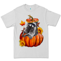 Dove Grey Fall Pumpkin Raccoon Premium Tee - LillyAllenDesigns