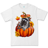 White Fall Pumpkin Raccoon Premium Tee - LillyAllenDesigns