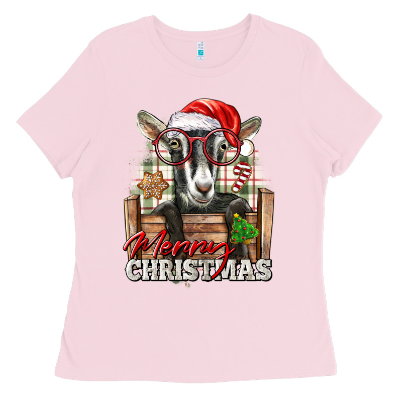 Merry Christmas Alpine Goat Ladies Tee by LillyAllenDesigns | Teevron