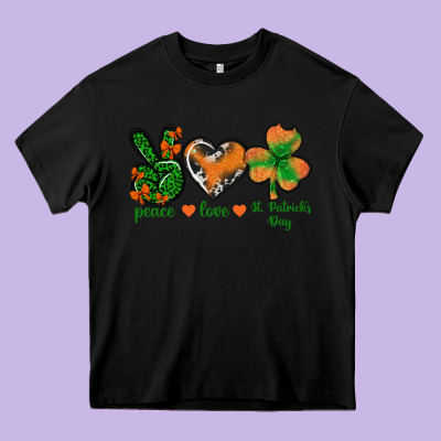 Peace Love St.patrick's Day Heavy Core Tee Designed By Bundleandbundleshop