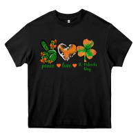 Black Peace Love St.Patrick's Day Heavy Core Tee - BundleAndBundleShop