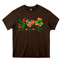 Chocolate Brown Peace Love St.Patrick's Day Heavy Core Tee - BundleAndBundleShop