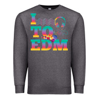 Charcoal Heather i listen to edm rainbow letters dj music gift Premium Sweatshirt - lanVoArt