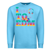 Ocean Blue i listen to edm rainbow letters dj music gift Premium Sweatshirt - lanVoArt