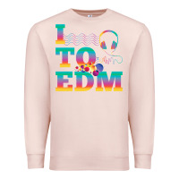 Pale Pink i listen to edm rainbow letters dj music gift Premium Sweatshirt - lanVoArt