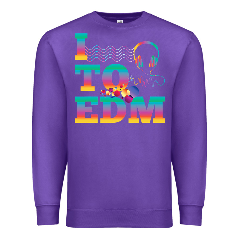 I Listen To Edm Rainbow Letters Dj Music Gift Premium Sweatshirt by lanVoArt | Teevron