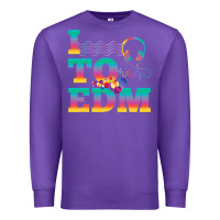 Purple i listen to edm rainbow letters dj music gift Premium Sweatshirt - lanVoArt