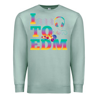 Seafoam i listen to edm rainbow letters dj music gift Premium Sweatshirt - lanVoArt