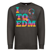 Smoke i listen to edm rainbow letters dj music gift Premium Sweatshirt - lanVoArt