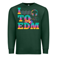 Sports Green i listen to edm rainbow letters dj music gift Premium Sweatshirt - lanVoArt