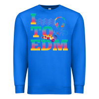 True Royal i listen to edm rainbow letters dj music gift Premium Sweatshirt - lanVoArt