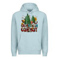 Blue Mist christmas cowboy Premium Hoodie - FaDigitalArtStudio