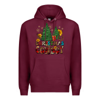 Burgundy christmas cowboy Premium Hoodie - FaDigitalArtStudio