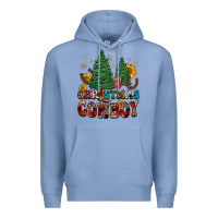 Colony Blue christmas cowboy Premium Hoodie - FaDigitalArtStudio