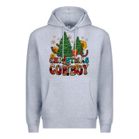 Heather Grey christmas cowboy Premium Hoodie - FaDigitalArtStudio