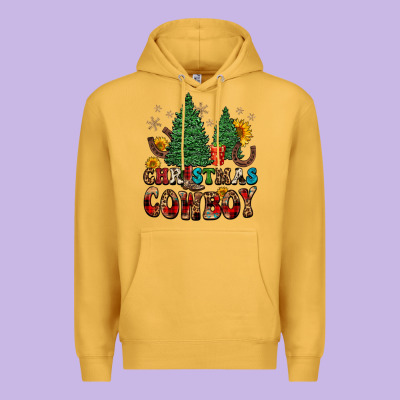 Christmas Cowboy Premium Hoodie Designed By Fadigitalartstudio