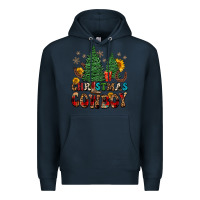 Navy christmas cowboy Premium Hoodie - FaDigitalArtStudio