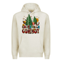 Oatmeal Heather christmas cowboy Premium Hoodie - FaDigitalArtStudio