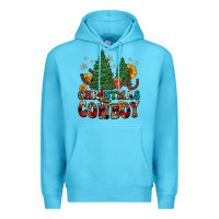 Ocean Blue christmas cowboy Premium Hoodie - FaDigitalArtStudio