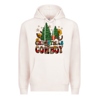 Pale Pink christmas cowboy Premium Hoodie - FaDigitalArtStudio