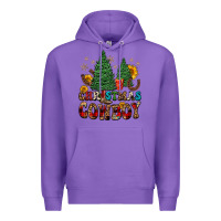 Purple christmas cowboy Premium Hoodie - FaDigitalArtStudio