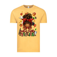Vintage Mustard santas favorite principal afro messy bun Vintage Tee - texasbilliewilder