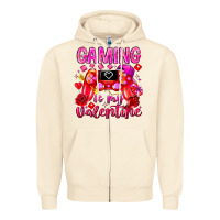 Sandshell Gaming is My Valentine Zipper Hoodie - CowhideDigitalArt