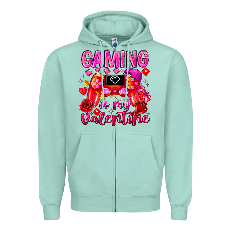 Gaming Is My Valentine Zipper Hoodie by CowhideDigitalArt | Teevron