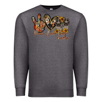 Charcoal Heather peace love dog mama Premium Sweatshirt - RacoonDesign
