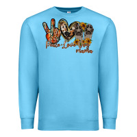 Ocean Blue peace love dog mama Premium Sweatshirt - RacoonDesign