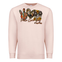 Pale Pink peace love dog mama Premium Sweatshirt - RacoonDesign