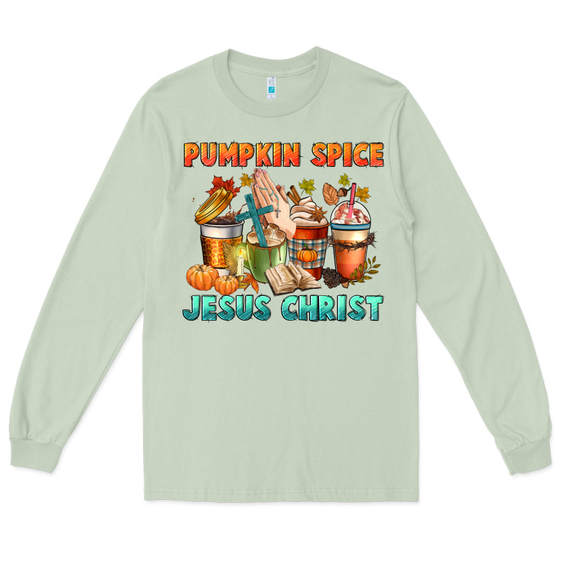 Pumpkin Spice And Jesus Christ Long Sleeve Tee by CowGirlArtShop | Teevron