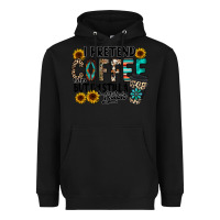 Black i pretend coffee Heavyweight Hoodie - RacoonDesign