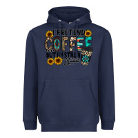 Navy i pretend coffee Heavyweight Hoodie - RacoonDesign