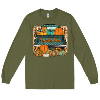 Army Green pumpkin farm truck Long Sleeve Tee - Jasminsmagicworld