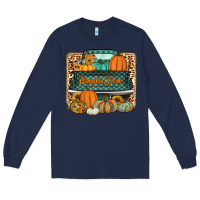 Navy pumpkin farm truck Long Sleeve Tee - Jasminsmagicworld