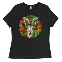 Black Spanish Goat Christmas Ornament Ladies Tee - LillyAllenDesigns