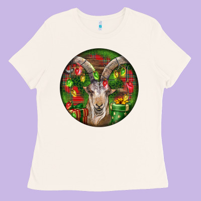 Spanish Goat Christmas Ornament Ladies Tee Designed By Lillyallendesigns