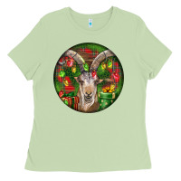 Matcha Spanish Goat Christmas Ornament Ladies Tee - LillyAllenDesigns