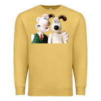 Antique Gold the man with his dog taking selfie w.a.l.l.a.c.e Premium Sweatshirt - lanVoArt