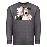 Charcoal Heather the man with his dog taking selfie w.a.l.l.a.c.e Premium Sweatshirt - lanVoArt