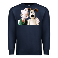 Navy the man with his dog taking selfie w.a.l.l.a.c.e Premium Sweatshirt - lanVoArt