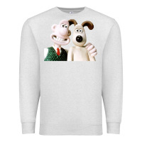 Oatmeal Heather the man with his dog taking selfie w.a.l.l.a.c.e Premium Sweatshirt - lanVoArt