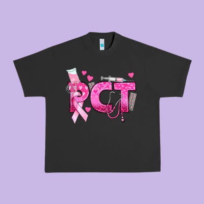 Breast Cancer Pct Patient Care Technician Urban Heavy Tee Designed By Texasbilliewilder