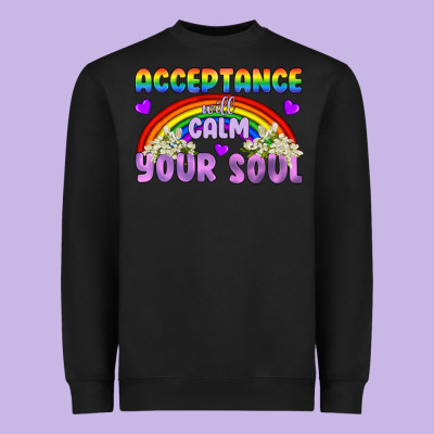Lgbtq Acceptance Will Calm Your Soul Heavyweight Sweatshirt Designed By Bundleandbundleshop