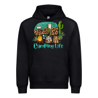 Black camping life caravan and gnome Urban Hoodie - BarkalooDesign