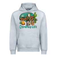 Heather Grey camping life caravan and gnome Urban Hoodie - BarkalooDesign
