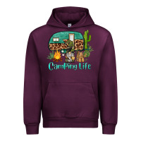 Mauve Wine camping life caravan and gnome Urban Hoodie - BarkalooDesign