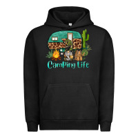 Pigment Black camping life caravan and gnome Urban Hoodie - BarkalooDesign
