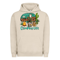 Pigment French Oak camping life caravan and gnome Urban Hoodie - BarkalooDesign